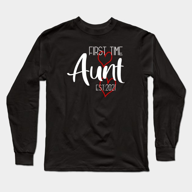 First time Aunt | Est. 2021 Long Sleeve T-Shirt by Die Designwerkstatt